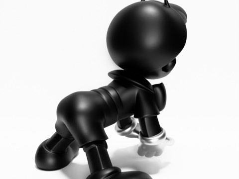 3D Printing Chrome Pinocchio Disney Cricket Player toy 3D Modell
