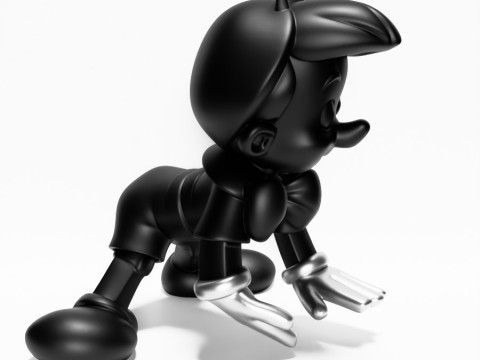 3D Printing Chrome Pinocchio Disney Cricket Player toy 3D Modell
