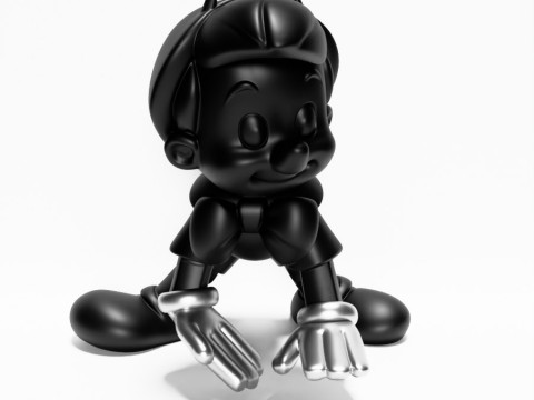 3D Printing Chrome Pinocchio Disney Cricket Player toy 3D Modell