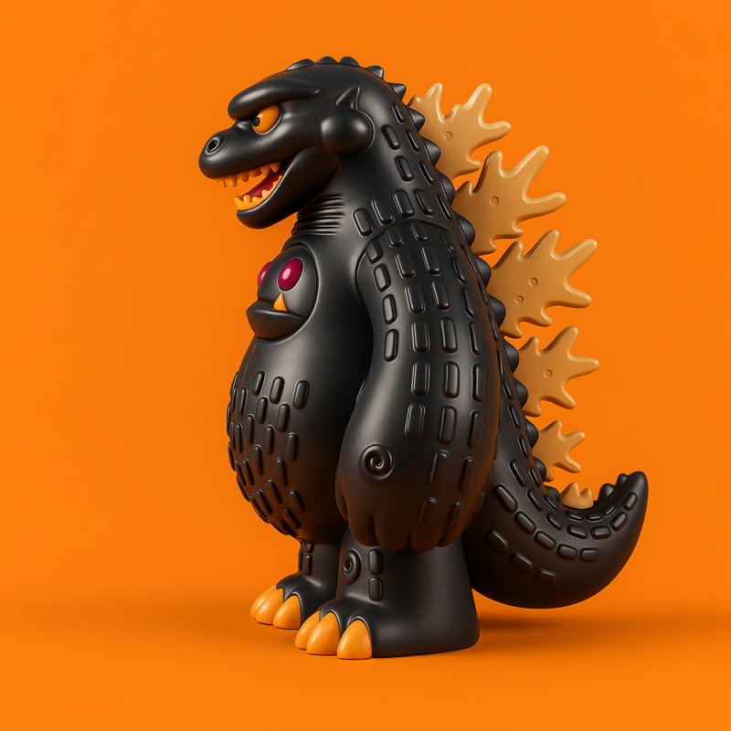 3D-printen Obsidiaan kaiju Godzilla Sofubi speelgoed 3D Model .c4d .max .obj .3ds .fbx .stl .blend