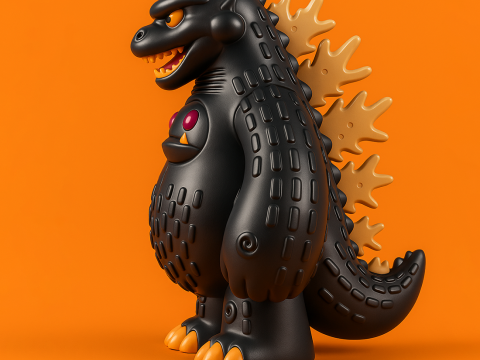 3D Printing Obsidian kaiju Godzilla Sofubi toy 3D Model