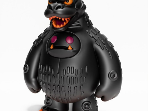 3D-printen Obsidiaan kaiju Godzilla Sofubi speelgoed 3D Model