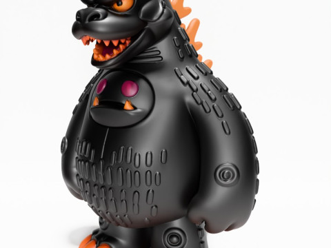 3D-printen Obsidiaan kaiju Godzilla Sofubi speelgoed 3D Model