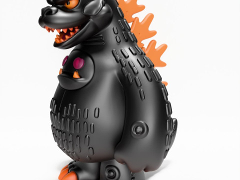 3D-printen Obsidiaan kaiju Godzilla Sofubi speelgoed 3D Model
