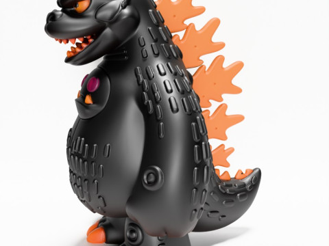 3D-printen Obsidiaan kaiju Godzilla Sofubi speelgoed 3D Model