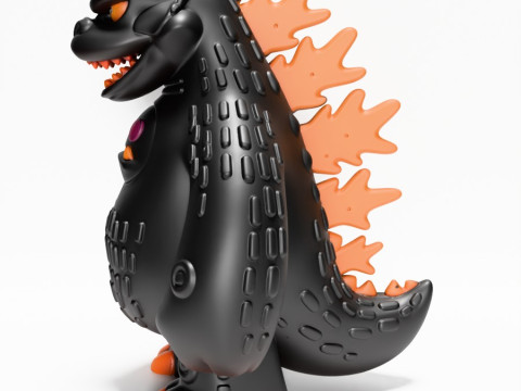 3D-printen Obsidiaan kaiju Godzilla Sofubi speelgoed 3D Model