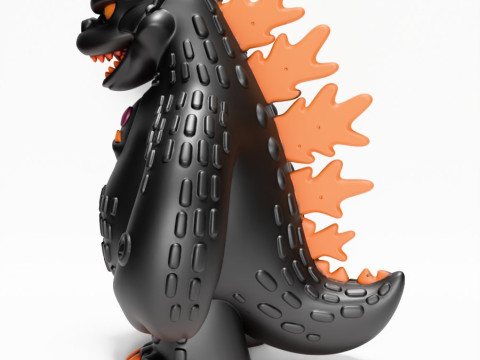 3D-printen Obsidiaan kaiju Godzilla Sofubi speelgoed 3D Model