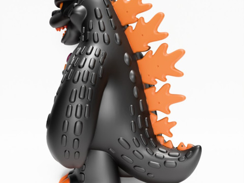3D-printen Obsidiaan kaiju Godzilla Sofubi speelgoed 3D Model