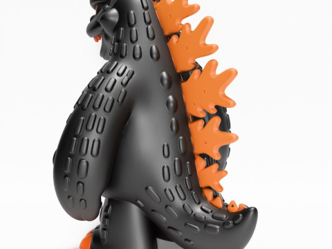 3D-printen Obsidiaan kaiju Godzilla Sofubi speelgoed 3D Model
