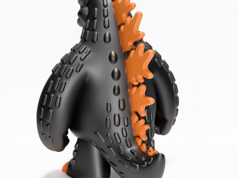 3D-printen Obsidiaan kaiju Godzilla Sofubi speelgoed 3D Model