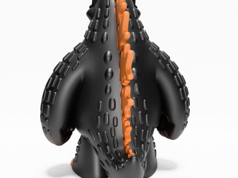 3D-printen Obsidiaan kaiju Godzilla Sofubi speelgoed 3D Model