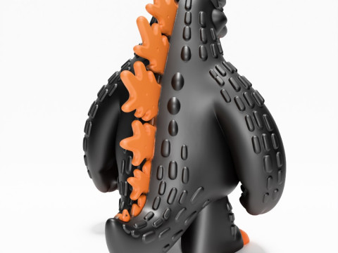 3D-printen Obsidiaan kaiju Godzilla Sofubi speelgoed 3D Model