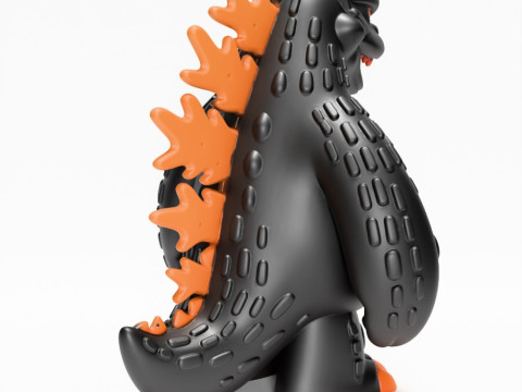 3D-printen Obsidiaan kaiju Godzilla Sofubi speelgoed 3D Model