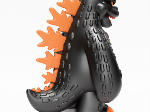 3D-printen Obsidiaan kaiju Godzilla Sofubi speelgoed 3D Model