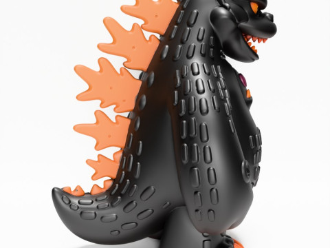 3D-printen Obsidiaan kaiju Godzilla Sofubi speelgoed 3D Model
