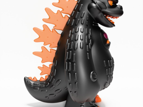 3D-printen Obsidiaan kaiju Godzilla Sofubi speelgoed 3D Model