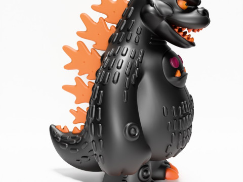 3D-printen Obsidiaan kaiju Godzilla Sofubi speelgoed 3D Model