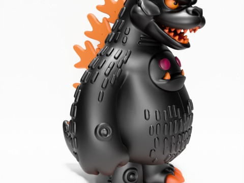 3D-printen Obsidiaan kaiju Godzilla Sofubi speelgoed 3D Model