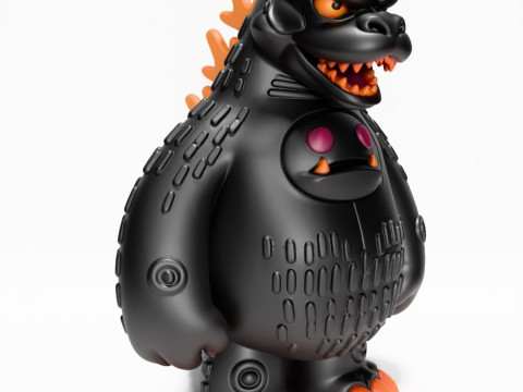 3D-printen Obsidiaan kaiju Godzilla Sofubi speelgoed 3D Model