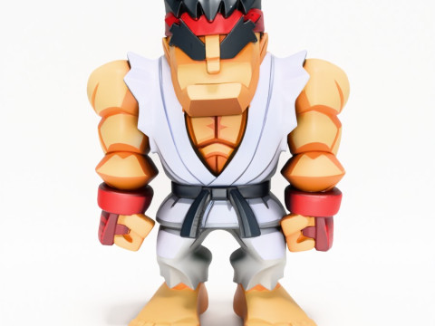 3D Printing Ryu Street Fighter Red Band Low Poly Style toy Modelo 3D