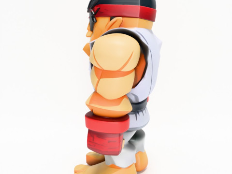 3D Printing Ryu Street Fighter Red Band Low Poly Style toy Modelo 3D