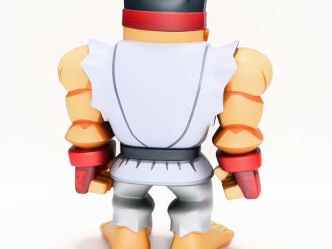 3D Printing Ryu Street Fighter Red Band Low Poly Style toy Modelo 3D