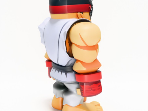 3D Printing Ryu Street Fighter Red Band Low Poly Style toy Modelo 3D
