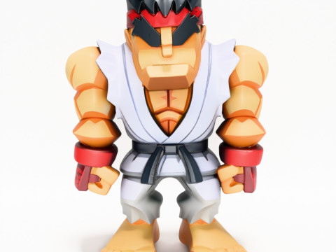 3D Printing Ryu Street Fighter Red Band Low Poly Style toy Modelo 3D