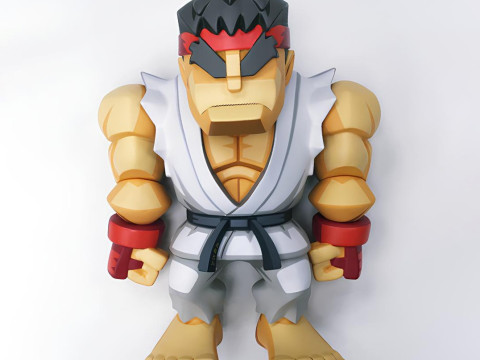 3D Printing Ryu Street Fighter Red Band Low Poly Style toy Modèle 3D