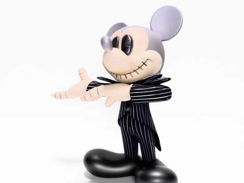 Mainan Halloween Mickey Mouse Jack Skellington Cetak 3D Model 3D
