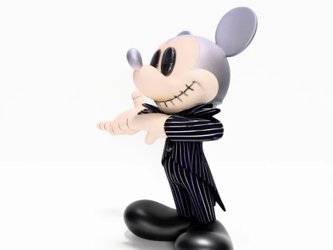 Mainan Halloween Mickey Mouse Jack Skellington Cetak 3D Model 3D