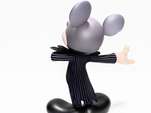 Mainan Halloween Mickey Mouse Jack Skellington Cetak 3D Model 3D