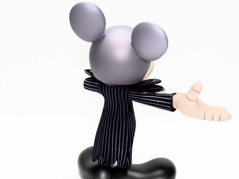 Mainan Halloween Mickey Mouse Jack Skellington Cetak 3D Model 3D
