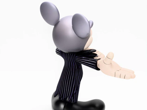 Mainan Halloween Mickey Mouse Jack Skellington Cetak 3D Model 3D