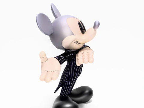 Mainan Halloween Mickey Mouse Jack Skellington Cetak 3D Model 3D