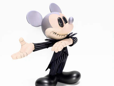 Mainan Halloween Mickey Mouse Jack Skellington Cetak 3D Model 3D