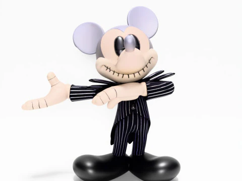 Mainan Halloween Mickey Mouse Jack Skellington Cetak 3D Model 3D