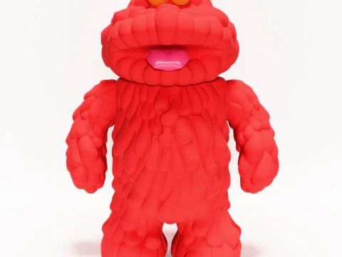 3D Printing Red Sofubi Style Muckey POP MART toy 3D Model