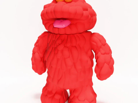 3D Printing Red Sofubi Style Muckey POP MART toy 3D Model