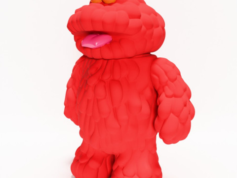 3D Printing Red Sofubi Style Muckey POP MART toy 3Dモデル