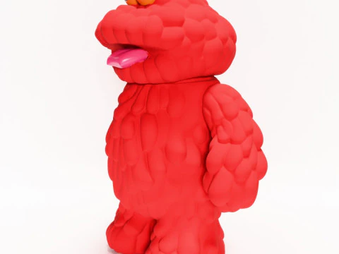 3D Printing Red Sofubi Style Muckey POP MART toy 3D Model