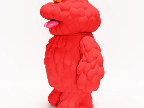 3D Printing Red Sofubi Style Muckey POP MART toy 3D Model