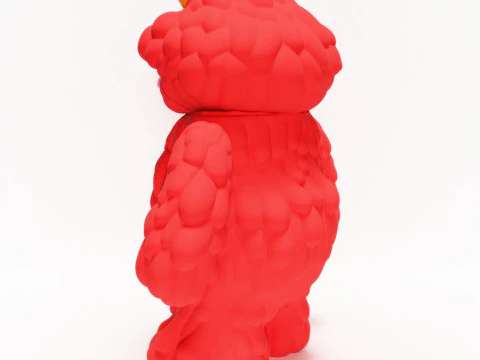 3D Printing Red Sofubi Style Muckey POP MART toy 3D Model