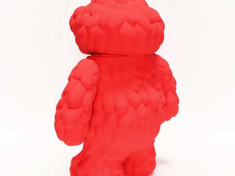 3D Printing Red Sofubi Style Muckey POP MART toy 3D Model