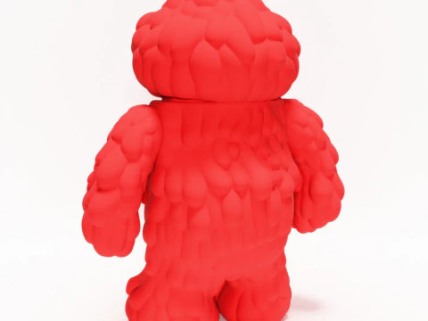 3D Printing Red Sofubi Style Muckey POP MART toy 3D Model