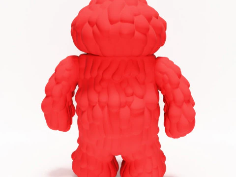 3D Printing Red Sofubi Style Muckey POP MART toy 3D Model