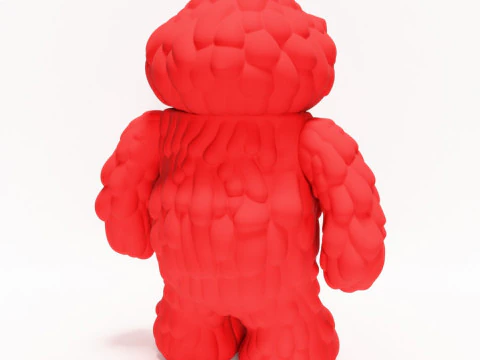 3D Printing Red Sofubi Style Muckey POP MART toy 3D Model