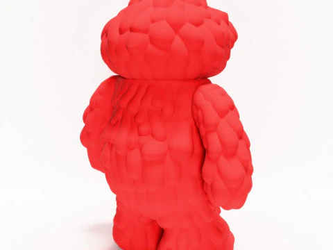 3D Printing Red Sofubi Style Muckey POP MART toy 3D Model