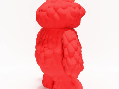 3D Printing Red Sofubi Style Muckey POP MART toy 3D Model