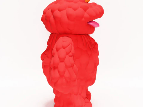 3D Printing Red Sofubi Style Muckey POP MART toy 3D Model